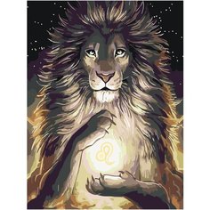 Картина по номерам на холсте знаки зодиака лев- 1552 30X40
