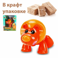 Фигурка Лев - трещотка - крутилка с подвижными частями тела / Фигурка животного из серии "Парк милых зверей" / Лев интерактивный Panawealth Inter Holdings