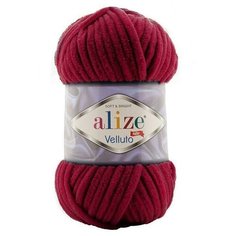 Пряжа Alize Velluto (Ализе Веллюто) - 2 мотка 107 вишня 100% микрополиэстер 68м/100г
