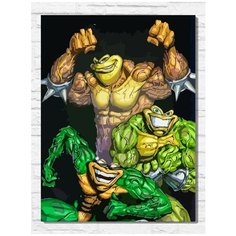 Картина по номерам на холсте Игра double dragon (battetods, ретро, 16 bit, 8 bit, XBOX, PS 4) - 9395 В 30x40