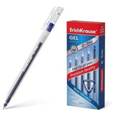 Ручка гелевая ErichKrause G-Trio, узел 0.5 мм, чернила синие, длина линии письма 1000 метров