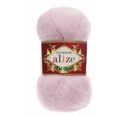 Пряжа Alize Kid Royal Mohair (Кид Роял Мохер) - 2 мотка 143 розовая пудра 62% кид мохер, 38% полиамид 500м/50г