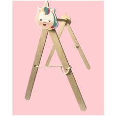 Деревянная стойка "Единорог" тренажер Монтессори для мобилей и игрушек (для новорожденных) Oli Boli