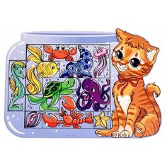 Головоломка Лесная мастерская Котенок 7475405 голубой/оранжевый