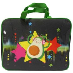 Папка-сумка с ручкой Авокадо-диско, формат А4, текстильная, увеличенная боковина 75мм. Centrum