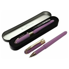 BrunoVisconti Ручка шариковая, 0.5 мм, Bruno Visconti MONACO, стержень синий, корпус сиреневый, в металлическом футляре