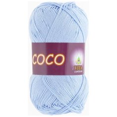 Пряжа хлопковая Vita Cotton Coco (Вита Коко) - 1 моток, 4323 светло голубой, 100% мерсеризованный хлопок 240м/50г