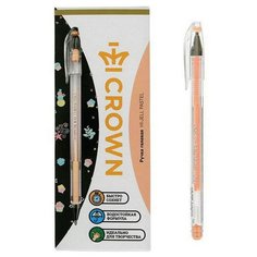 Ручка гелевая CROWN "Hi - Jell Pastel", оранжевая пастель, узел 0,8 мм, линия письма 0,5 мм, 12 шт.