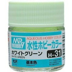 MR.HOBBY Краска акриловая на водной основе глянцевая H 31 Бело-зелёный (WHITE GREEN), 10мл