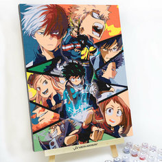 Картина по номерам, холст на подрамнике - My Hero Academia Аниме RED Panda