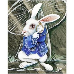 Алмазная мозаика "Алмазное фото" с 5Д элементами "Сказочный кролик" 40-50 см без подрамника.