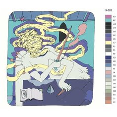 Картина по номерам X-526 "Современное искусство. Смертельные волосы" 40х40 Brushes Paints