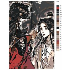 Картина по номерам S208 "Аниме - Благословение небожителей. Чэн Хуа и Лянь Се" 50x70 Brushes Paints