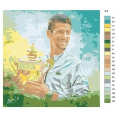 Картина по номерам V-8 "Теннисист Новак Джокович" 80х80 Brushes Paints