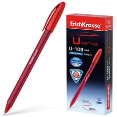ErichKrause Ручка U-108 Original Stick Ultra Glide Technology шариковая, 1.0 мм, красный цвет чернил, 1 шт.