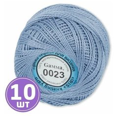 Пряжа "Gamma" Ирис 100% хлопок 10 шт.х10г 82м №0023 голубой