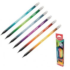 Карандаш чернографитный Maped Navy Peps пластик, с ластиком, треугольный, НВ, 6 шт