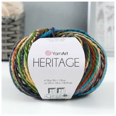 Пряжа "Heritage" 75% акрил, 25% шерсть 125м/50гр (333 аспарагус-жёлтый-василёк), 1шт Yarn Art
