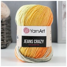 YarnArt Пряжа "Jeans crazy" 55% хлопок, 45% акрил 160м/50гр (8210 жёлтый-оранж.)