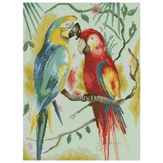 Набор для вышивания "Два попугая"/ Вышивание крестиком / Набор для творчества/ Размер 40х50 см Gard Lady