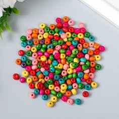 Бусины для творчества дерево "Разноцветные" набор 20 гр 0,5х0,5 см Арт Узор