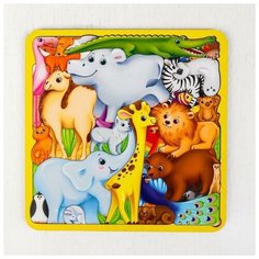 Головоломка, развивающая игрушка "Животные мира" 27х27 см Лесная мастерская
