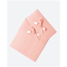 Конверт для денег, сертификатов с лентой 22*11 см розовый, 10 шт Шkatulka