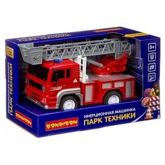 Инерционная машинка Bondibon "парк техники", пожарный кран, свет, звук BOX 12х15,5