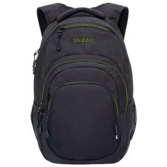 Рюкзак GRIZZLY RQ-003-31 черный-салатовый, 33х48х21