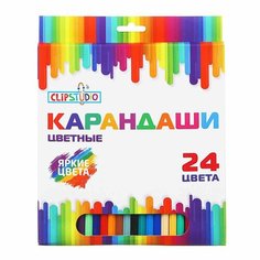 Карандаши 24 цвета шестигранные заточ, пластик, улучшенное письмо, в карт. коробке New Galaxy
