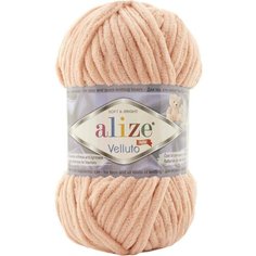 Пряжа Alize Velluto светлый персик (866), 100%микрополиэстер, 68м, 100г, 5шт