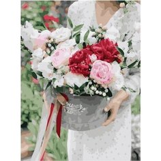 Картина по номерам Девушка с букетом 40х50 см АртТойс