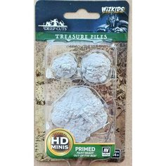 Груда сокровищ, лут. Набор из 3 грунтованных фигурок для настольных игр WizKids. ДнД / Dungeons & Dragons