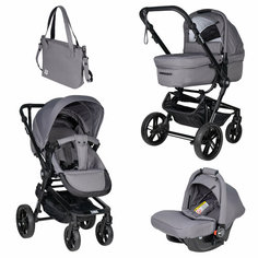 Коляска 3 в 1 для новорожденных Farfello Zuma Trio Comfort, Стальной серый