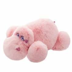 Мягкая игрушка бегемот из натурального меха розовый Holich Toys