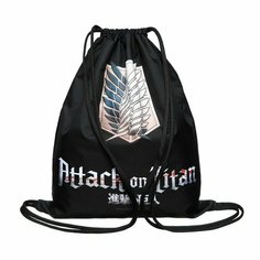 Мешок для обуви 490 х 410 мм, с петлей, Hatber "Атака Титанов" чёрный NMn_14079 Attack on Titan