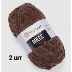 Пряжа YarnArt Dolce Темный шоколад (791) 2 мотка 100 г/120 м (100% микрополиэстер) ярнарт дольче