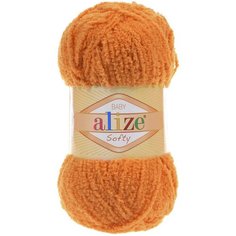 Пряжа Alize Softy оранжевый (06), 100%микрополиэстер, 115м, 50г, 5шт