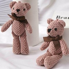Игрушка мягкая медвежонок тёмно-розовый 15см Пенелопа