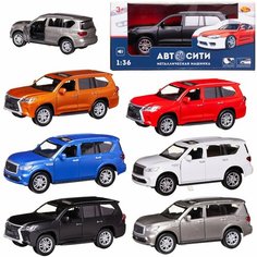 Машинка металлическая Abtoys АвтоСити 1:36 Кроссовер семейный инерционный с открывающими передними дверцами 6 видов свет звук Китай
