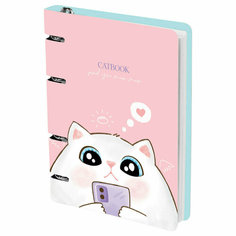 Тетрадь на кольцах А5, 100л, MESHU "Cat book", картон, матовая ламинация, выборочный УФ-лак, 352213