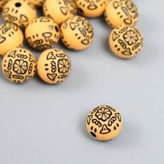 Бусины для творчества пластик "Этно. Цветочный узор" набор 20 гр 1,1х1,1х1,1 см Нет бренда