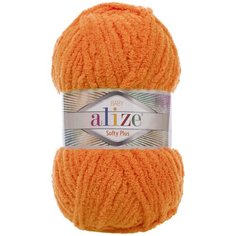 Пряжа Alize Softy plus оранжевый (06), 100%микрополиэстер, 120м, 100г, 5шт
