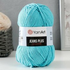 Пряжа "Jeans plus" 55% хлопок, 45% акрил 160м/100гр (33 голубой) Нет бренда