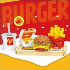 Конструктор 3d, Макдональдс, пластиковый, для девочки, для мальчика, фаст фуд модельки Нет бренда