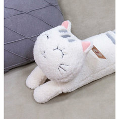 Мягкая игрушка подушка Кот батон, 80 см белый. Нет бренда