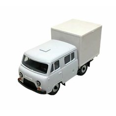 Игрушка машинка УАЗ-39094 Фермер(пластик, белый) с будкой 1:43 15970 02 Мир Отечественных Моделей