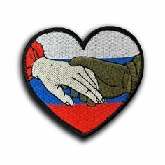 Полевой Тактический Шеврон на липучке велкро "Любовь Солдат Россия" 9 см (Нашивка, патч). Нет бренда