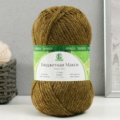 Камтекс Пряжа "Бюджетная Макси" 40% шерсть, 60% акрил 140м/150гр (оливковый - 038)