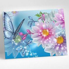 Картина по номерам Цветы и бабочки, 15x20 см. Molly